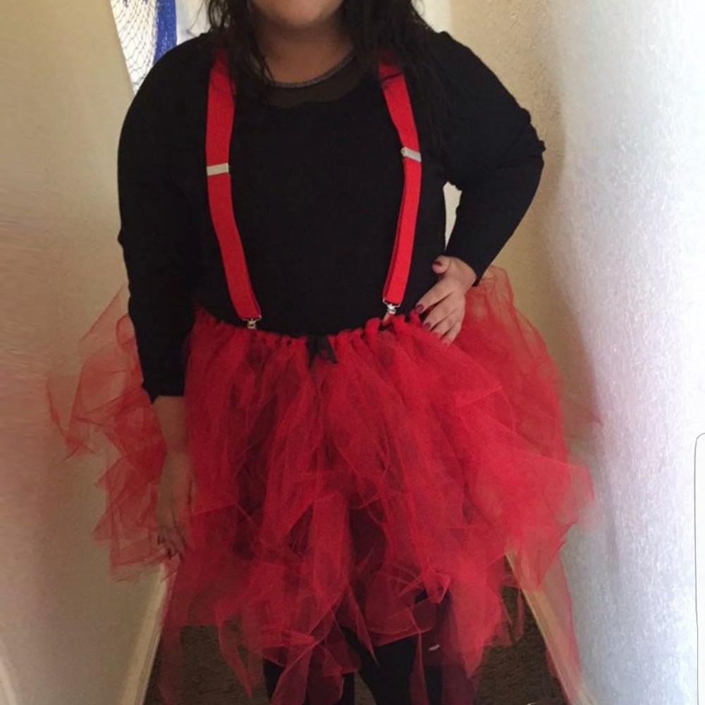 Minnie mouse inspired tutu and suspenders